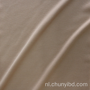 Hoogwaardige 100% polyester zachte en stretchy effen garen geverfd 2x2 rib gebreide stoffen voor trui jurk/kledingstuk